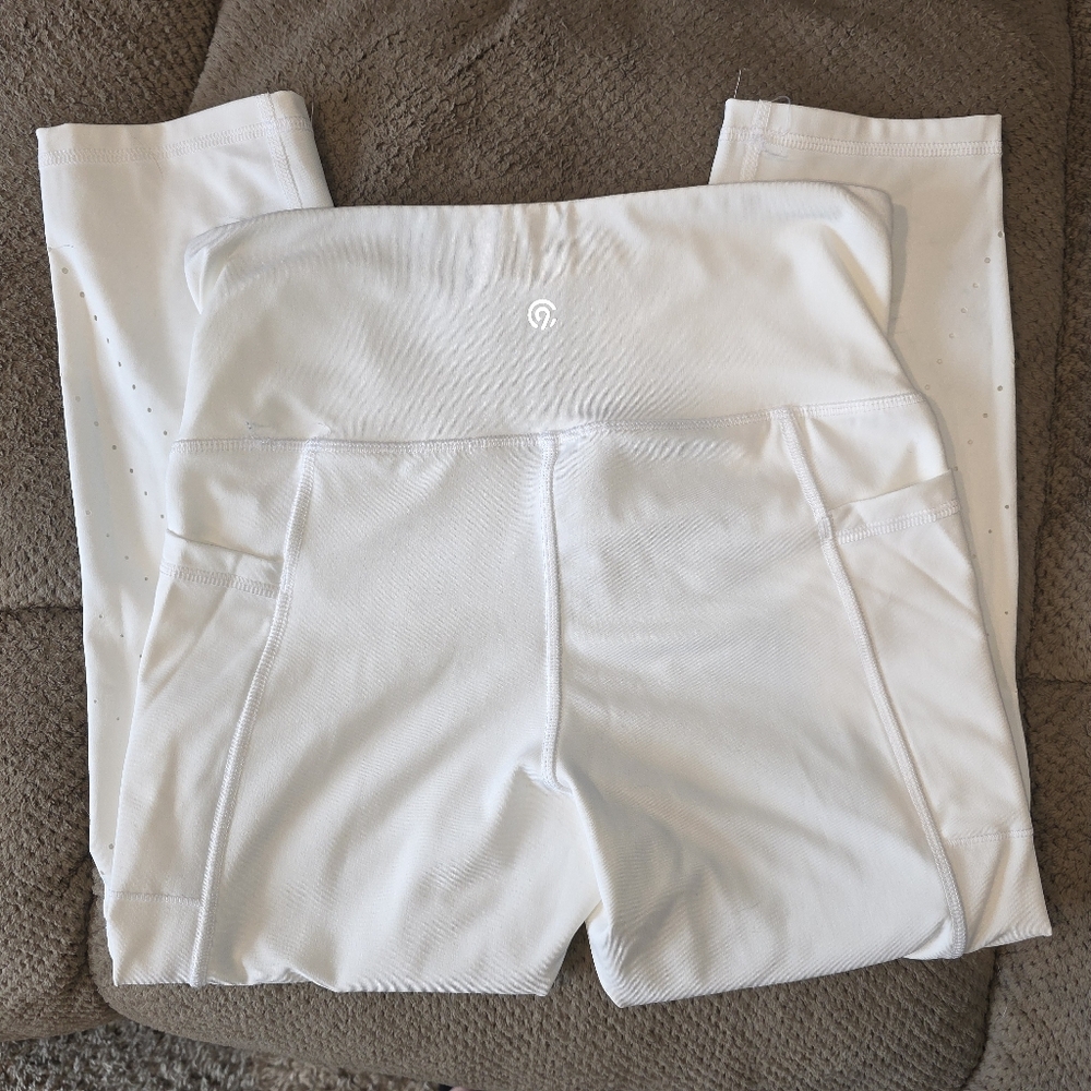 Champion Cream Athletic Crop Leggings